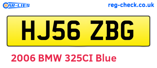 HJ56ZBG are the vehicle registration plates.