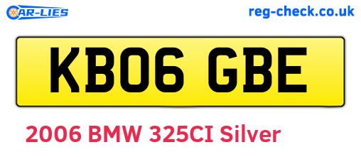 KB06GBE are the vehicle registration plates.