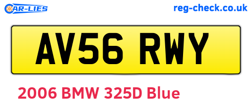 AV56RWY are the vehicle registration plates.