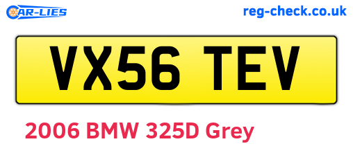 VX56TEV are the vehicle registration plates.