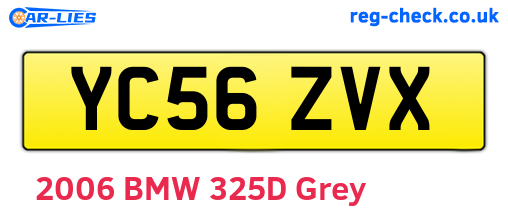 YC56ZVX are the vehicle registration plates.
