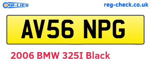 AV56NPG are the vehicle registration plates.