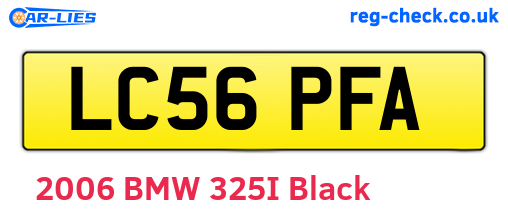 LC56PFA are the vehicle registration plates.