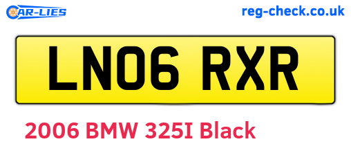 LN06RXR are the vehicle registration plates.