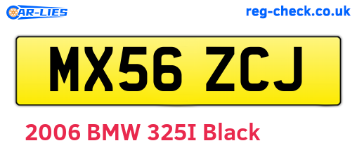 MX56ZCJ are the vehicle registration plates.