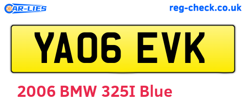YA06EVK are the vehicle registration plates.