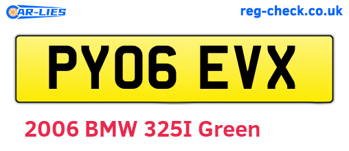 PY06EVX are the vehicle registration plates.