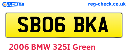 SB06BKA are the vehicle registration plates.