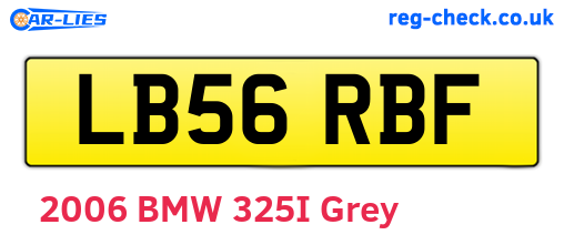 LB56RBF are the vehicle registration plates.