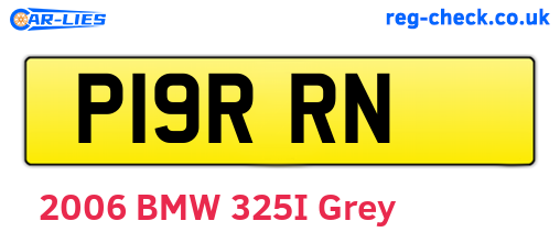 P19RRN are the vehicle registration plates.