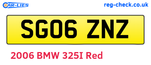 SG06ZNZ are the vehicle registration plates.
