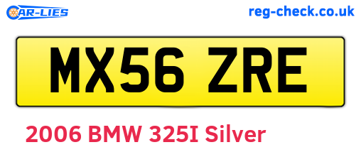 MX56ZRE are the vehicle registration plates.
