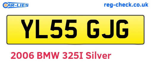 YL55GJG are the vehicle registration plates.