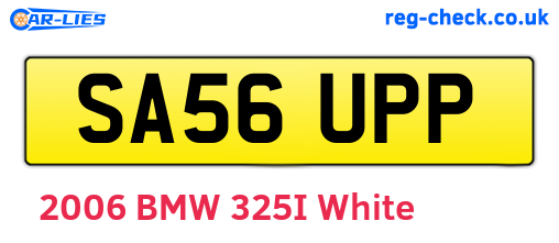 SA56UPP are the vehicle registration plates.