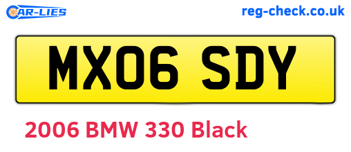 MX06SDY are the vehicle registration plates.