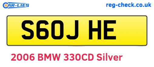 S60JHE are the vehicle registration plates.