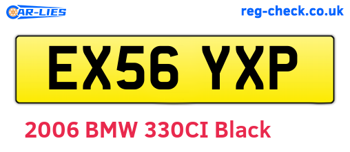 EX56YXP are the vehicle registration plates.