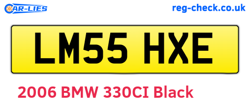 LM55HXE are the vehicle registration plates.