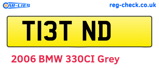 T13TND are the vehicle registration plates.