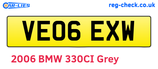 VE06EXW are the vehicle registration plates.