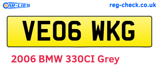 VE06WKG are the vehicle registration plates.
