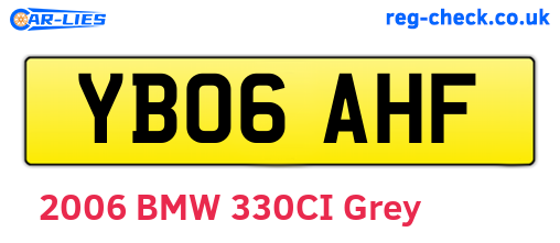 YB06AHF are the vehicle registration plates.