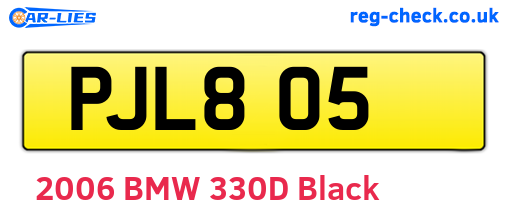 PJL805 are the vehicle registration plates.