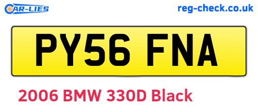 PY56FNA are the vehicle registration plates.