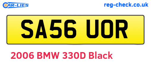 SA56UOR are the vehicle registration plates.