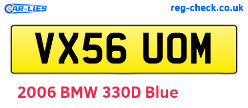 VX56UOM are the vehicle registration plates.