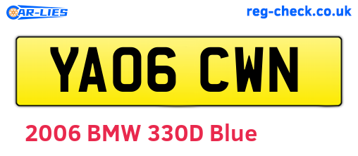 YA06CWN are the vehicle registration plates.