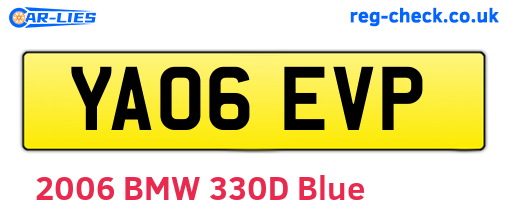 YA06EVP are the vehicle registration plates.