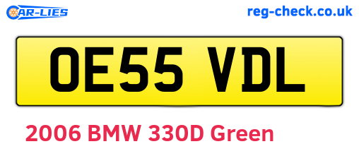 OE55VDL are the vehicle registration plates.