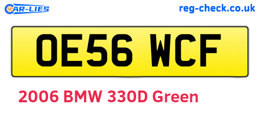 OE56WCF are the vehicle registration plates.