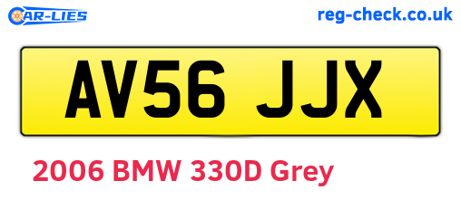 AV56JJX are the vehicle registration plates.