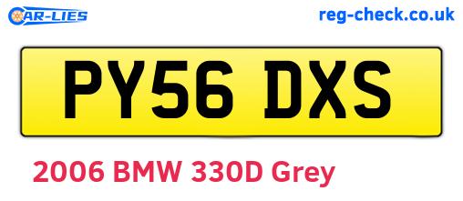 PY56DXS are the vehicle registration plates.