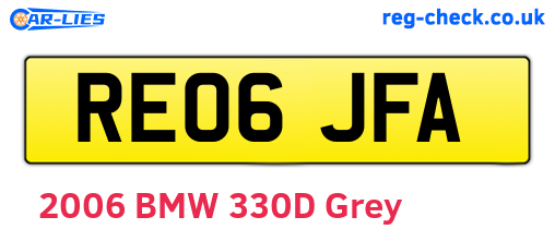 RE06JFA are the vehicle registration plates.