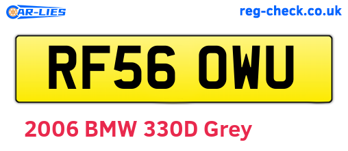 RF56OWU are the vehicle registration plates.