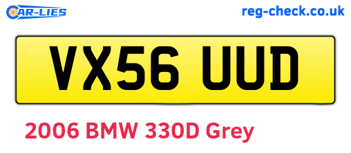 VX56UUD are the vehicle registration plates.