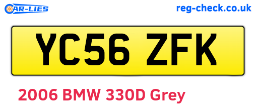 YC56ZFK are the vehicle registration plates.