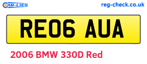 RE06AUA are the vehicle registration plates.