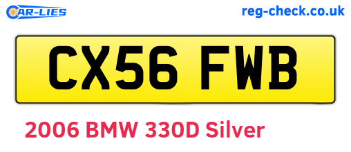 CX56FWB are the vehicle registration plates.