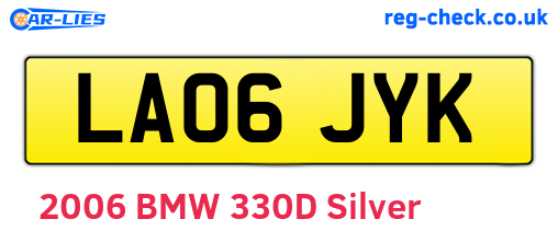 LA06JYK are the vehicle registration plates.