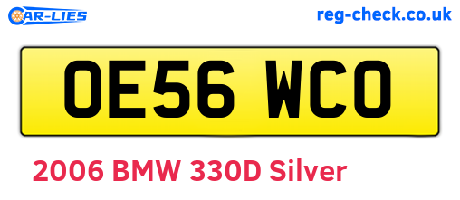 OE56WCO are the vehicle registration plates.