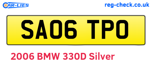 SA06TPO are the vehicle registration plates.