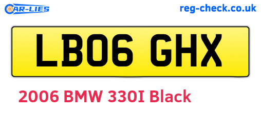 LB06GHX are the vehicle registration plates.