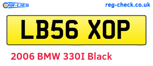 LB56XOP are the vehicle registration plates.