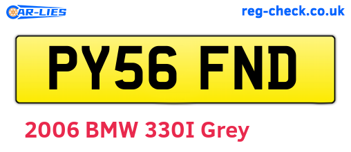 PY56FND are the vehicle registration plates.