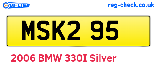 MSK295 are the vehicle registration plates.