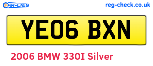YE06BXN are the vehicle registration plates.